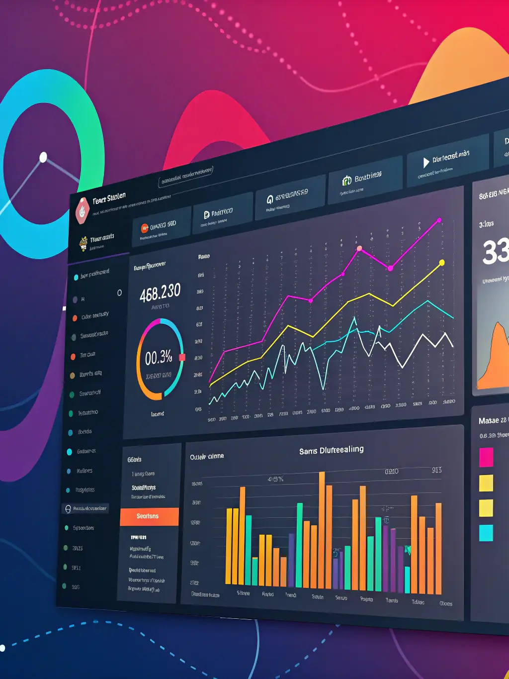 A graphic illustrating data points and analytics related to market trends and supplier performance, emphasizing informed decision-making through EpoxyTableFactory.com.